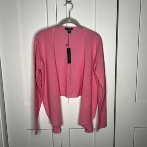 Griffen NWT 100% Cashmere Pink Open Front Wrap Cardigan Women's Size XL